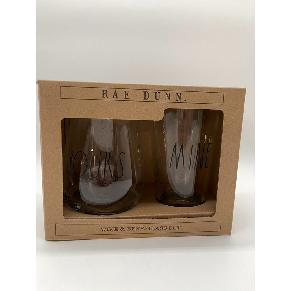 VHTF NWT Rae Dunn Wine & Beer Glass Set